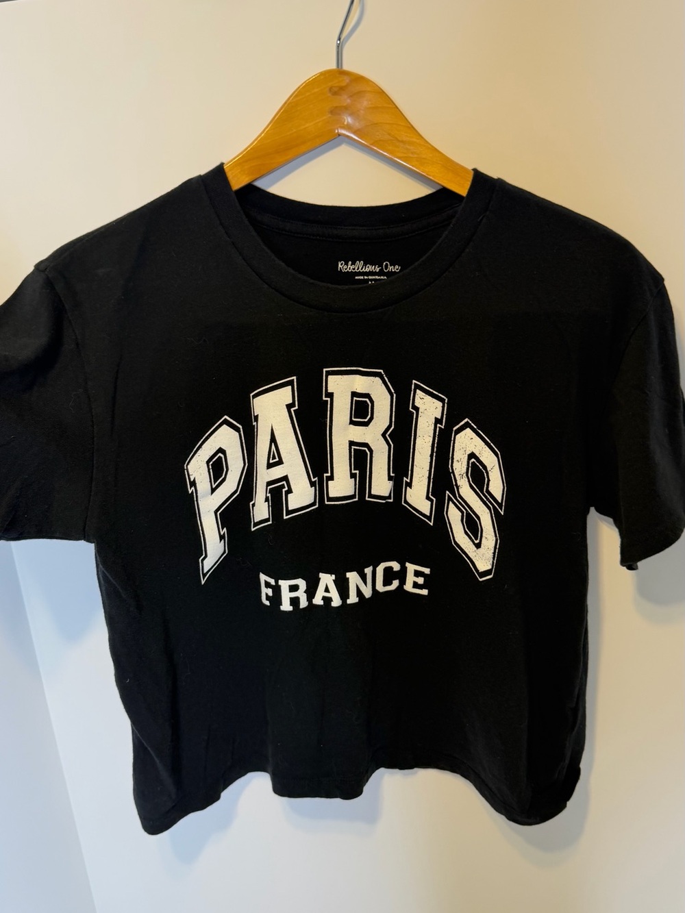 Rebellious One Black Short Sleeve 'PARIS FRANCE' Graphic Tee